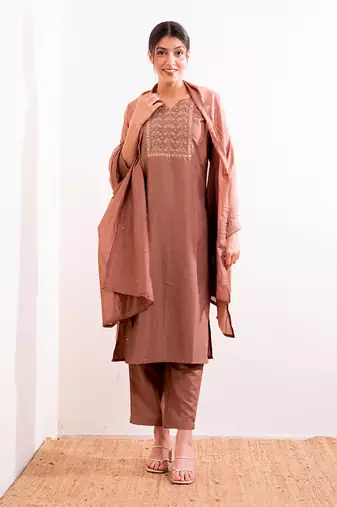 Nude Myra Straight Fit  Suit Set