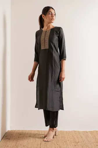 Olive Green Reet Straight Fit  Suit Set