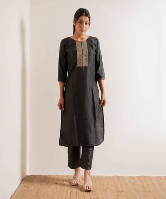 Olive Green Reet Straight Fit  Suit Set 6