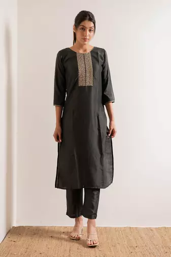 Olive Green Reet Straight Fit  Suit Set