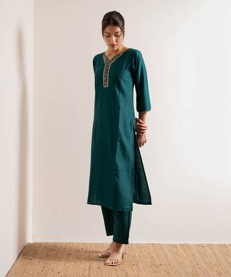 Turquoise  Vaani Straight Fit  Suit Set 5