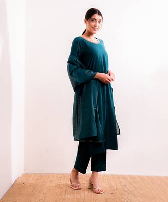 Turquoise  Naina Straight Fit  Suit Set 3