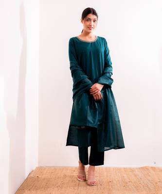 Turquoise  Naina Straight Fit  Suit Set 5