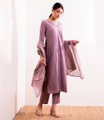 Lavender Nagma Straight Fit  Suit Set