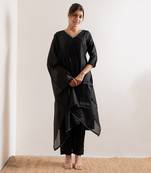 Black Zena Straight Fit  Suit Set