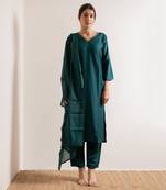 Turquoise  Aks Straight Fit  Suit Set