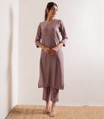 Lavender Kaach Straight Fit  Suit Set