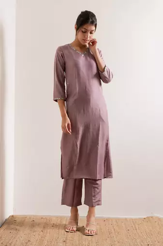 Lavender Kaach Straight Fit  Suit Set
