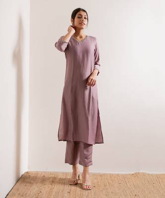 Lavender Kaach Straight Fit  Suit Set 3