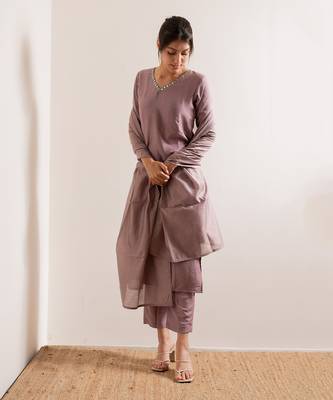 Lavender Kaach Straight Fit  Suit Set 4