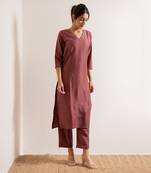 Dusty Pink Fanaa Straight Fit  Suit Set