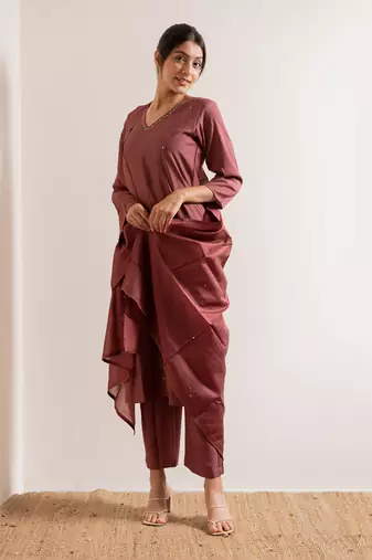 Dusty Pink Fanaa Straight Fit  Suit Set