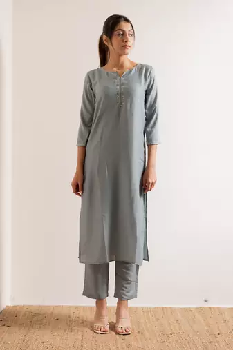 Powder Blue Khayaal Straight Fit  Suit Set