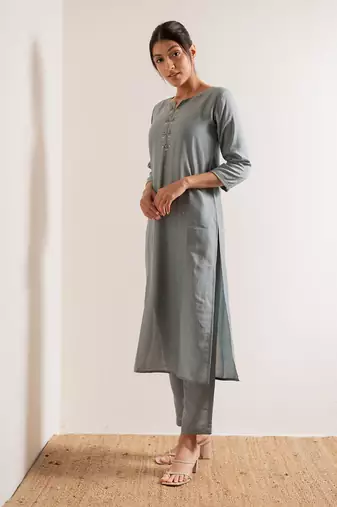 Powder Blue Khayaal Straight Fit  Suit Set