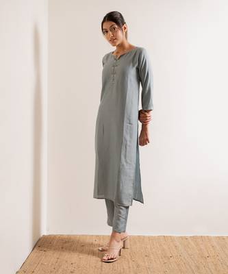 Powder Blue Khayaal Straight Fit  Suit Set 6