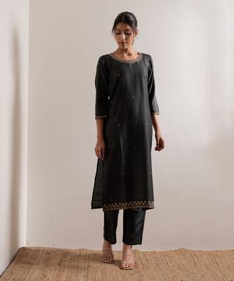 Olive Green Meera Straight Fit  Suit Set 3