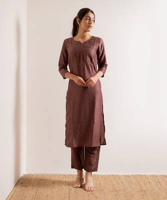 Rust Maroon Manresa Straight Fit  Suit Set 1
