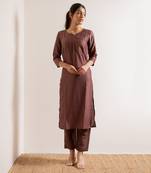 Rust Maroon Manresa Straight Fit  Suit Set