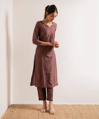 Rust Maroon Manresa Straight Fit  Suit Set 2