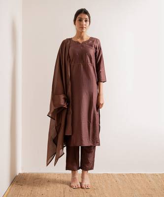 Rust Maroon Manresa Straight Fit  Suit Set 5