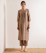 Pale Nude Grace Straight Fit Kurta Set
