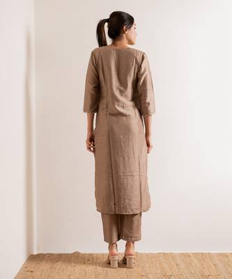 Pale Nude Grace Straight Fit Kurta Set 5