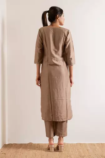 Pale Nude Grace Straight Fit Kurta Set
