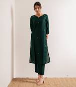 Green Rukh Straight Fit Kurta Set