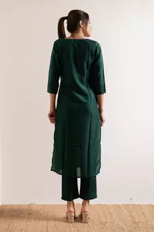 Green Rukh Straight Fit Kurta Set