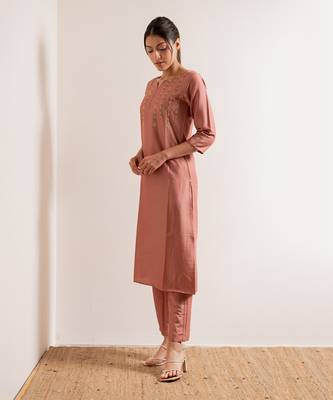 Coral Coral Straight Fit Kurta Set 3