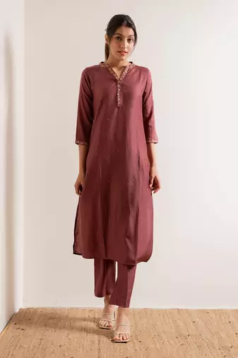 Dusty Pink Gulabi Straight Fit Kurta Set