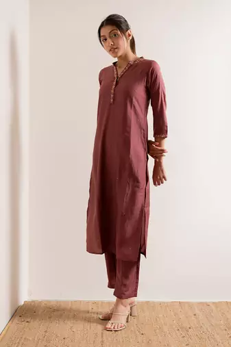 Dusty Pink Gulabi Straight Fit Kurta Set