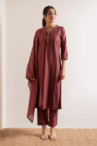 Dusty Pink Gulabi Straight Fit Kurta Set