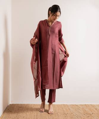 Dusty Pink Gulabi Straight Fit Kurta Set 5