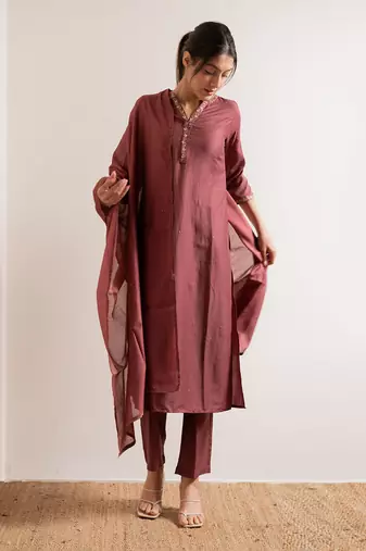 Dusty Pink Gulabi Straight Fit Kurta Set