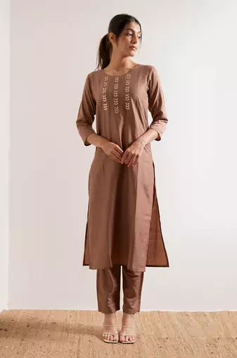 Nude Ruhani Straight Fit Kurta Set