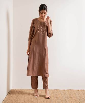 Nude Ruhani Straight Fit Kurta Set 3