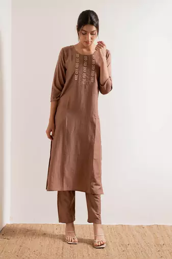 Nude Ruhani Straight Fit Kurta Set