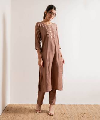 Nude Ruhani Straight Fit Kurta Set 4