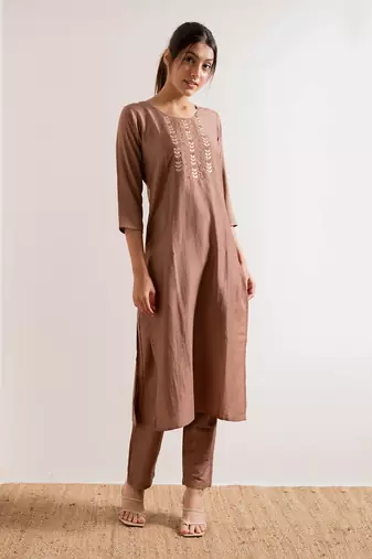 Nude Ruhani Straight Fit Kurta Set