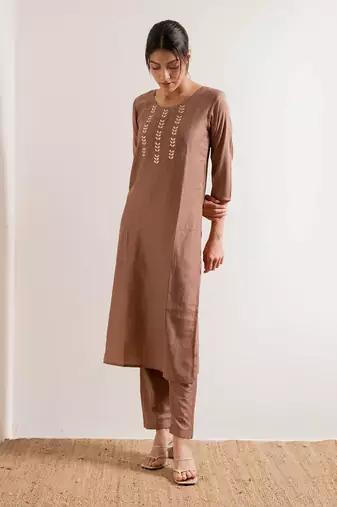 Nude Ruhani Straight Fit Kurta Set