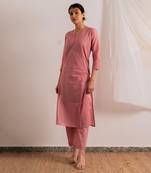 Pink Rose Straight Fit Kurta Set