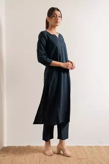 Blue Neel Straight Fit Kurta Set