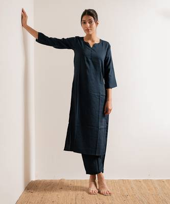 Blue Neel Straight Fit Kurta Set 4