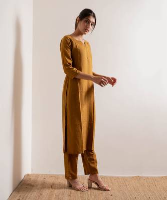 Mustard Sariska Straight Fit Kurta Set 2