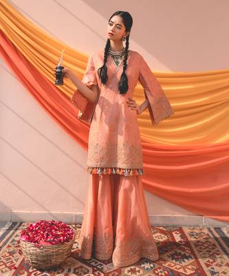 Blissfull Pink Sharara Set 4