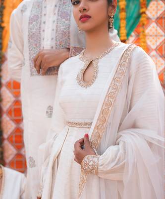 Ivory Chanderi Handloom Organza Sharara Set 2