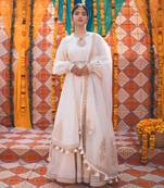 Ivory Chanderi Handloom Organza Sharara Set