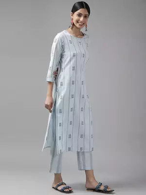Blue printed cotton ethnic-kurtis 3