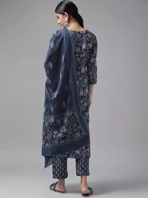 Blue printed cotton ethnic-kurtis 2